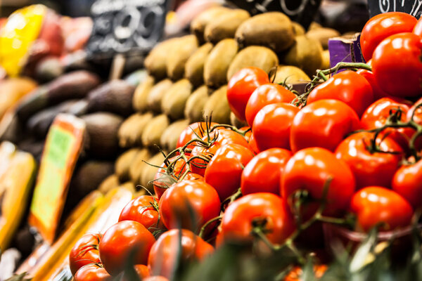 Fruits market, in La Boqueria,Barcelona famous marketplace