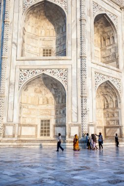 Taj mahal, ünlü tarihi bir anıt, bir anıt aşk, Hindistan, agra, uttar Pradesh büyük beyaz mermer mezar