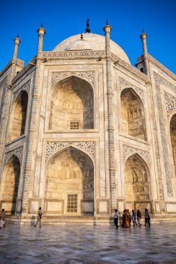 Taj mahal, ünlü tarihi bir anıt, bir anıt aşk, Hindistan, agra, uttar Pradesh büyük beyaz mermer mezar