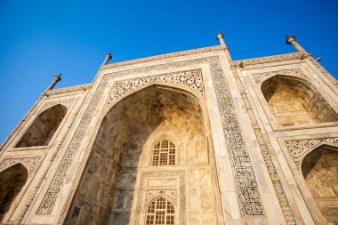 Taj mahal, ünlü tarihi bir anıt, bir anıt aşk, Hindistan, agra, uttar Pradesh büyük beyaz mermer mezar