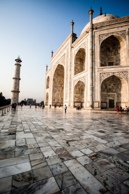 Taj mahal, ünlü tarihi bir anıt, bir anıt aşk, Hindistan, agra, uttar Pradesh büyük beyaz mermer mezar