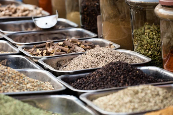 Indian colored spices at local market. — Stock Photo, Image