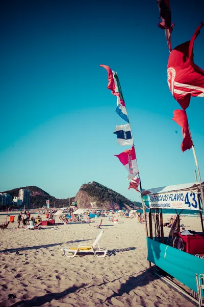 在巴西里奥德亚内罗的copacabana海滩 — 图库照片