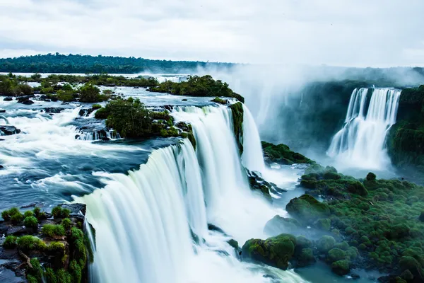 Iguassu Falls, the largest series of waterfalls of the world, view from Brazilian side