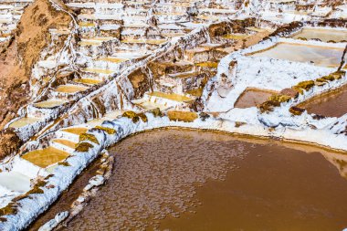 Peru, salinas de Maraş, pre Inca geleneksel tuz madeni (salinas).