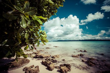 Havelock ada mavi gökyüzü ile beyaz bulutlar, andaman Adaları, Hindistan