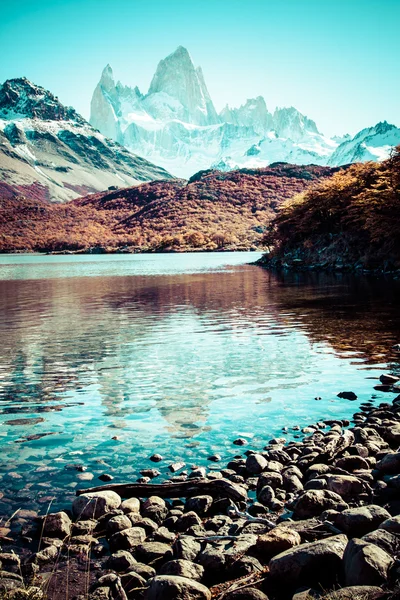 Beautiful nature landscape with Mt. Fitz Roy as seen in Los Glaciares National Park, Patagonia, Argentina Stock Picture