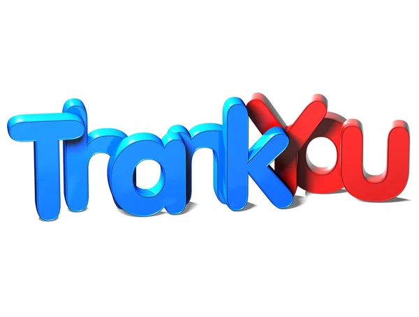 3D Word Thank You on white background — Stock Photo, Image