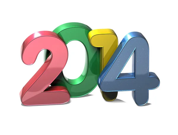 3D Year 2014 on white background — Stock Photo, Image