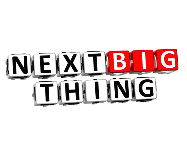 3D Next Big Thing Button Click Here Block Text — Stock Photo, Image