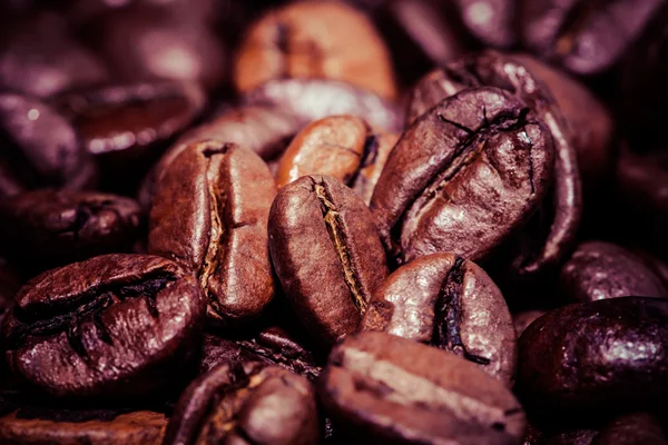 Grano de café en macro para fondo — Foto de Stock