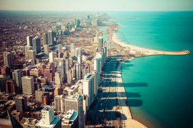 Chicago ufuk çizgisi hava görüntüsü