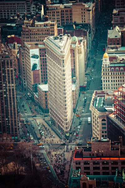 Vue aérienne de Manhattan au coucher du soleil, New York — Photo