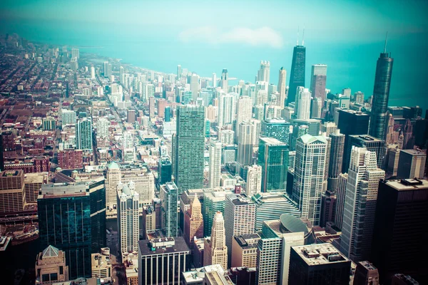 Chicago skyline uitzicht vanuit de lucht — Stockfoto
