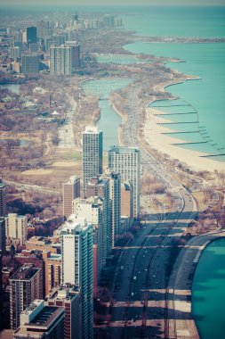 Chicago ufuk çizgisi hava görüntüsü 