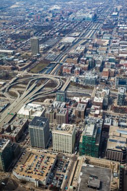 Chicago ufuk çizgisi hava görüntüsü 