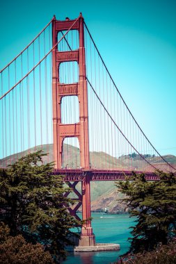Golden gate bridge vivid day landscape, San Francisco  clipart