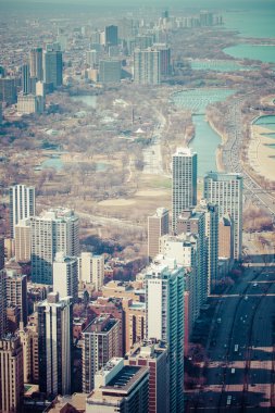 Chicago ufuk çizgisi hava görüntüsü 