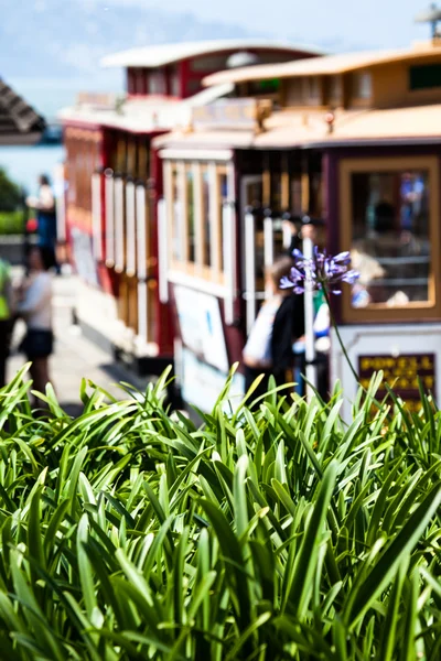 San francisco Hyde sokak Cable Car tramvay Powell-Hyde California ABD — Stok fotoğraf
