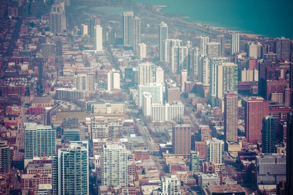 Chicago skyline uitzicht vanuit de lucht — Stockfoto