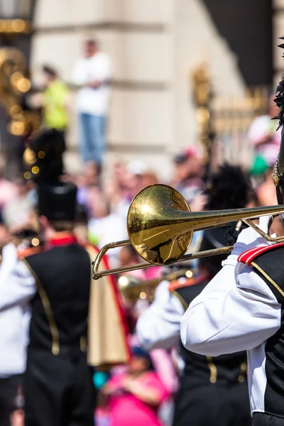 Brass Band in uniform performing — Stock Photo, Image