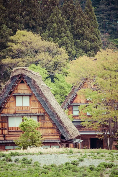 Villaggio giapponese tradizionale e storico Ogimachi - Shirakawa-go, Giappone — Foto Stock