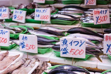  Tsukiji Balık pazarı, Japonya.