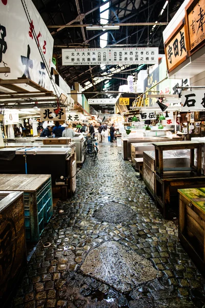 Tsukiji Vismarkt, japan. — Stockfoto