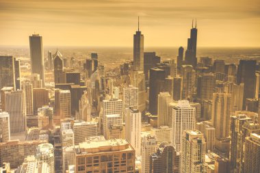 Chicago ufuk çizgisi hava görüntüsü