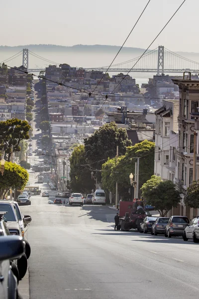 San Francisco street view on hills viewed from top — Stock Photo, Image