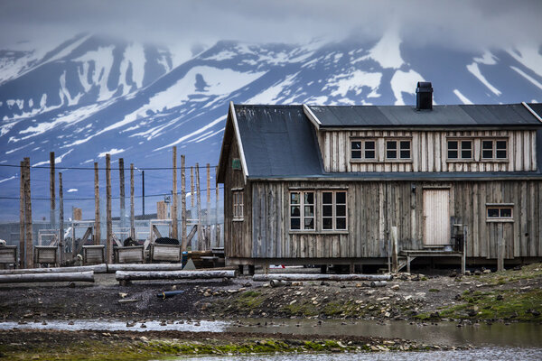 Beautiful scenic view of Longyearbyen (Svalbard island), Norway