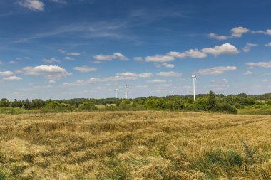 Rüzgar türbinleri suwalki Peyzaj Park, Polonya. 
