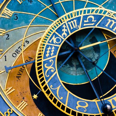 Detail of the Prague Astronomical Clock (Orloj) in the Old Town of Prague  clipart