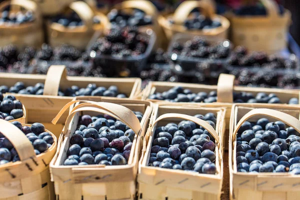 Bogyós gyümölcsök: a mezőgazdasági termelők piacra — Stock Fotó