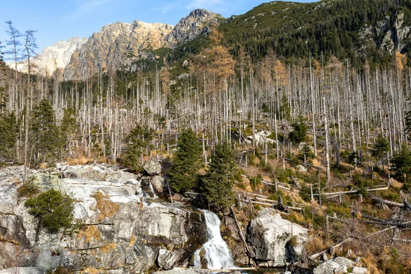 Cascada Montaña Tatra Eslovaquia Studenovodsky — Foto de Stock