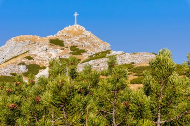 Giewont zirvesi - Polonya dağı, Tatra Dağları ve Zakopane, Tatras, Polonya 'nın simgesi.