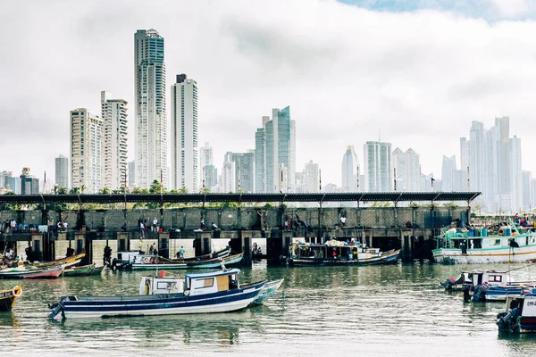 Skyscrapers Панамі Горизонт Задньому Плані Популярне Місце Туристів Центральній Америці — стокове фото