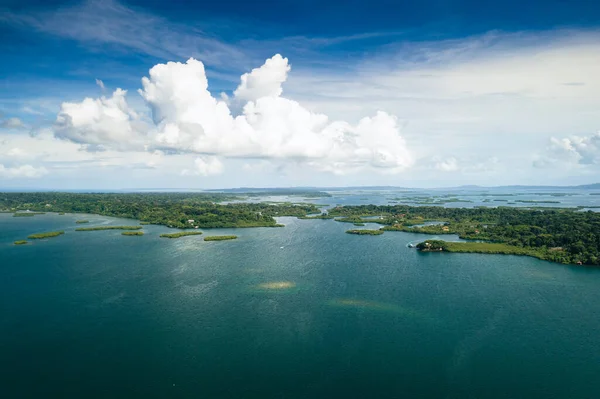 Panama Tropical Island Aerial View Wild Coastline Lush Exotic Green — Stock Photo, Image