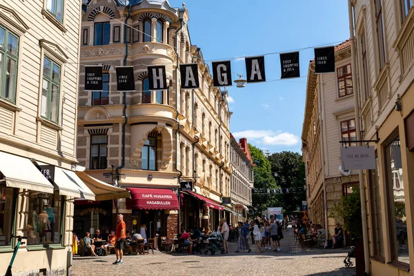 Haga District Summer Time Popular Tourist Destination Gothenburg — Stock Photo, Image