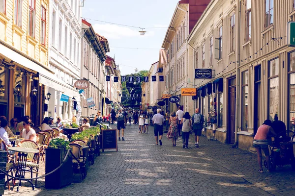 Haga Viertel Sommer Beliebtes Touristenziel Göteborg — Stockfoto