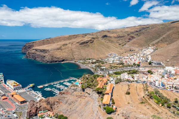 Gomera Luchtfoto Van Jachthaven Stad San Sebastian Gomera Canarische Eilanden — Stockfoto