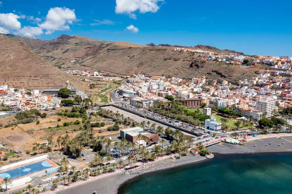 Gomera Luftaufnahme Des Yachthafens Und Der Stadt San Sebastian Gomera — Stockfoto