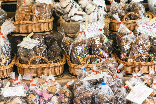 Tårta Och Kex Stall Traditionell Julmarknad — Stockfoto