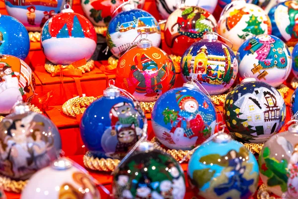 Venta Decoraciones Navideñas Tradicional Mercado Navideño Alemania — Foto de Stock