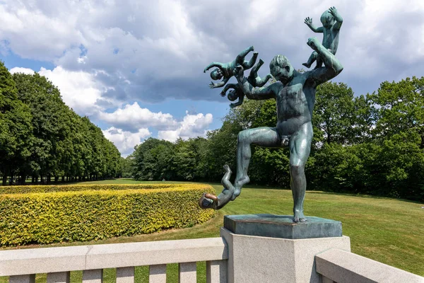 Sculptures Vigeland Frogner Park Oslo Norway — 图库照片