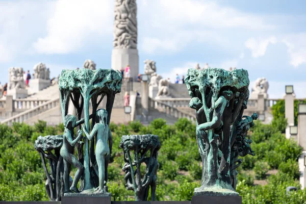 Vigeland Frogner Parkındaki Heykeller Oslo Norveç — Stok fotoğraf