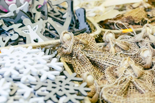 Kleurrijke Kerstversiering Traditionele Kerstmarkt — Stockfoto