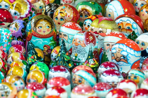 Decorações Coloridas Natal Mercado Tradicional Natal — Fotografia de Stock