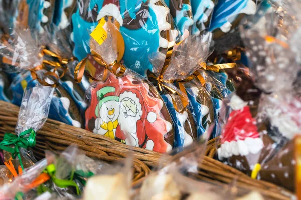 Cabane Gâteaux Biscuits Dans Marché Noël Traditionnel — Photo