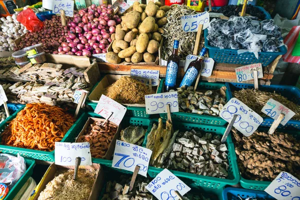 Kandy Municipal Central Market Hittar Frukt Och Grönsaker Kött Fisk — Stockfoto